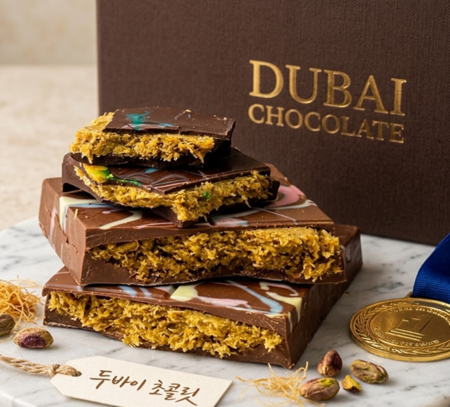 두바이 초콜릿 피스타치오 카다이프 수제 초콜렛 화이트데이 선물, 2개, 120g