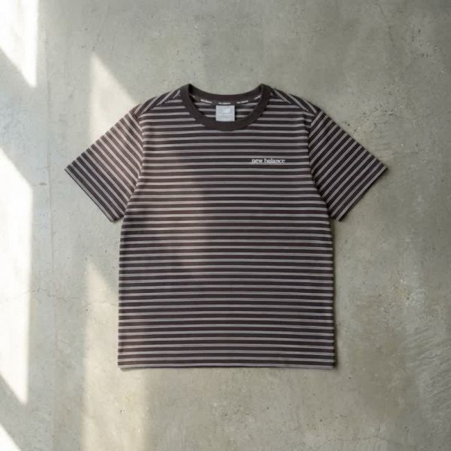 뉴발란스 NBNEG2W422 여성 에센셜 베이직 스트라이프 반팔티 BROWN 85