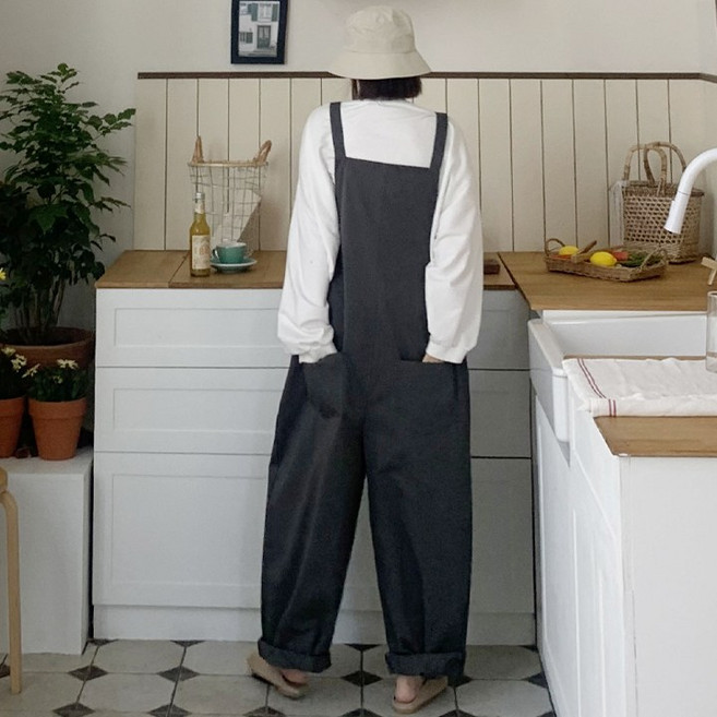 애플망고옷장 간절기 오버핏 귀욤 레빗점프슈트 여성멜빵바지