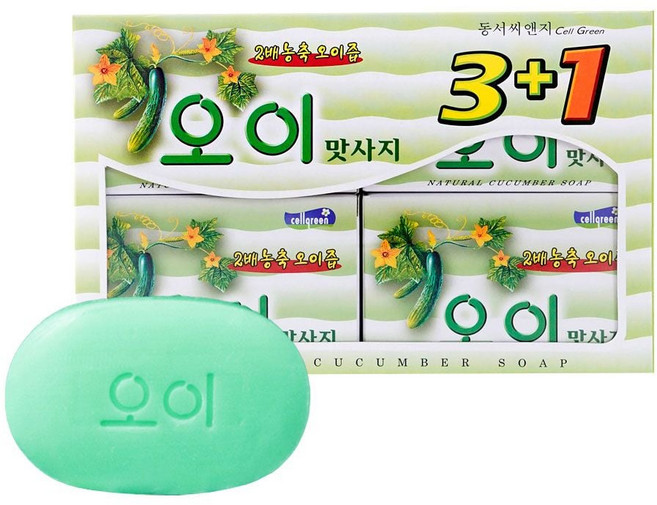 동서 셀그린 오이 맛사지 비누 100g 4입