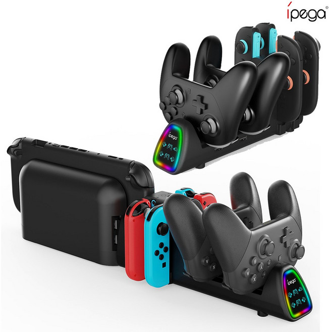 닌텐도 스위치2 충전독 프로콘2 스위치1 조이콘 호환 Ipega 10포트 독연결 충전기
