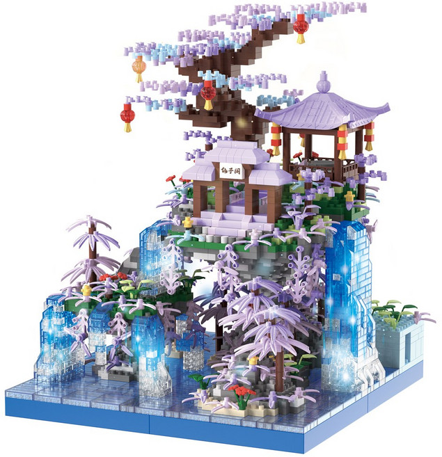 알꿀밤-나노블럭-건축 YK벚꽃 봄날 도화담 중형, 1개