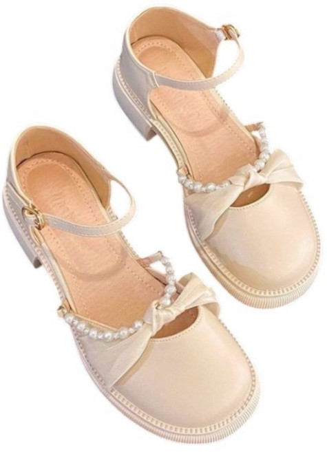 瑪莉珍鞋女新款夏季法式平底單鞋包頭涼鞋, 杏色,36, 杏色, 23 cm