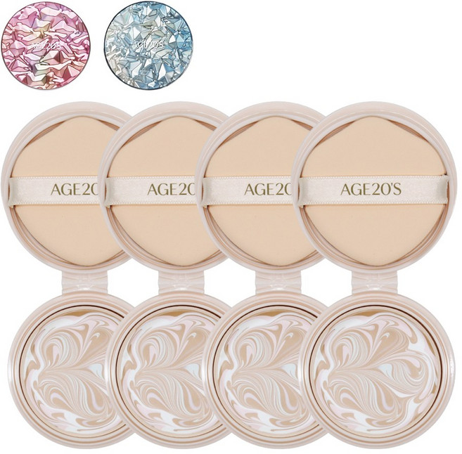 에이지투웨이스 에센스 커버 팩트 아우라 리필 택1종, 4개, 아우라 21호 리필