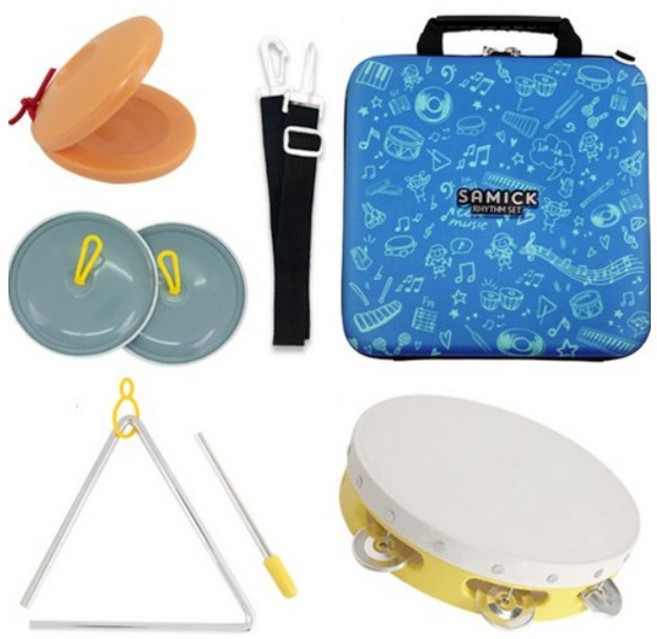 삼익악기 에바폼 케이스 탬버린 심벌즈 캐스터네츠 트라이앵글 리듬세트 NSR-E32, 0 BLUE (블루), 1개