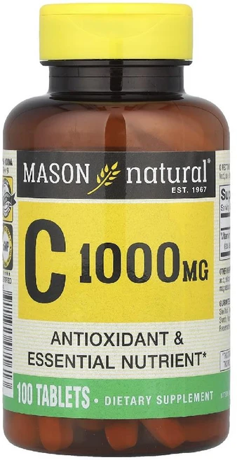 메이슨내추럴 비타민C VitaminC 아스코르브산 1000mg 100정, 1개 - 쿠팡
