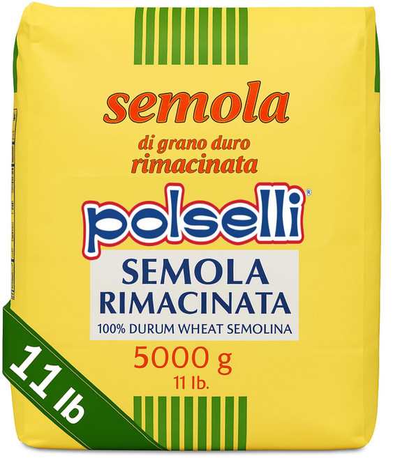 세몰라 리마키나타 밀가루 (빵 치아 피자 비스코티 푸 POLSELLI Italian Semola Flour 11 lbs (5 kg) Fine Ground Semolina