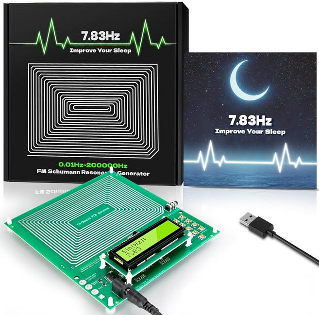 치유용 주파수 발생기 슈만 공명 발생기 7.83Hz 스트레스 해소 이완 명상 및 요가용 음파 기계(0.01Hz-200KHz), 소리굽쇠 튜너 포크 주파수 치유용 발생기 슈만 공명 7