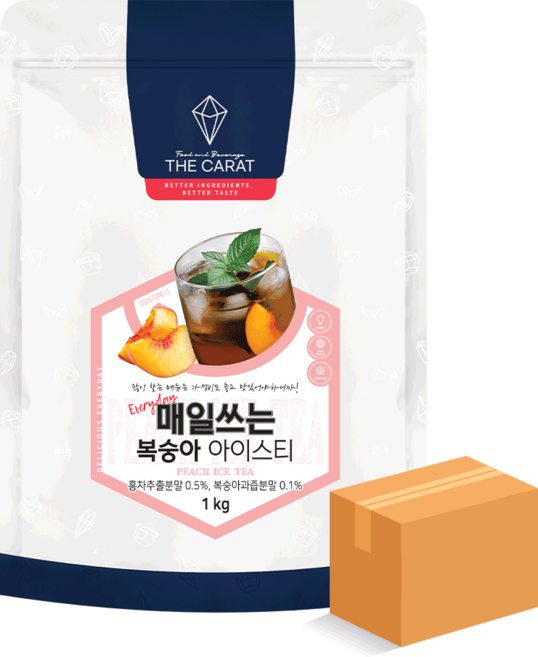 더캐럿 매일쓰는 복숭아 아이스티 분말 1kg x 10개입, 1개, 10개, 1개입