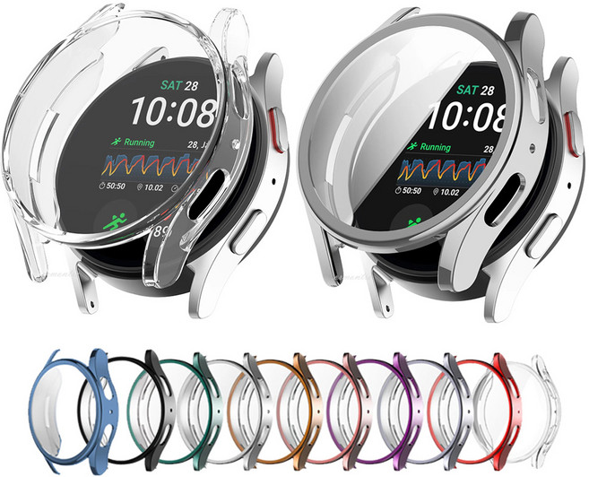 오르몽트 갤럭시워치7 40mm 44mm TPU 풀커버 보호커버 보호케이스 초경량 액정보호 젤리 범퍼케이스, 실버
