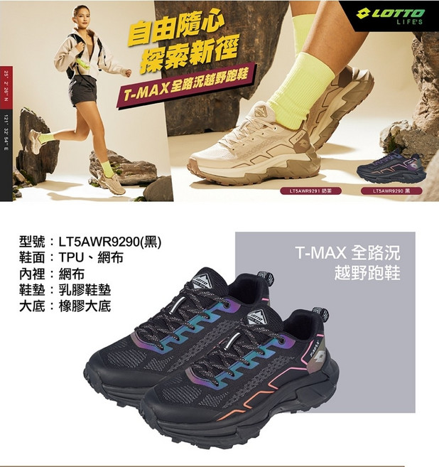 LOTTO T-MAX 全路況越野跑鞋 LT5AWR9290