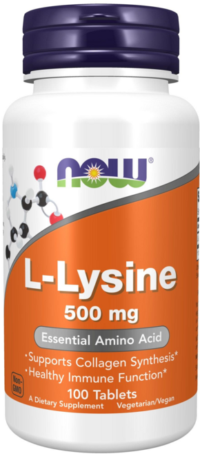 NOW Foods 左旋離胺酸素食錠 500mg, 100錠, 1罐