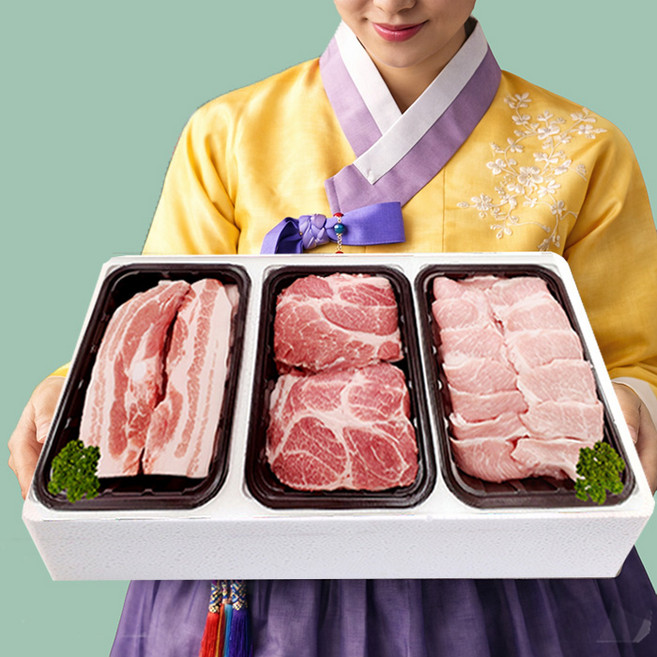 [정성담은] 문경쑥돈 한돈 수제 엄선 세트 1.5kg (삼겹+목살+항정)