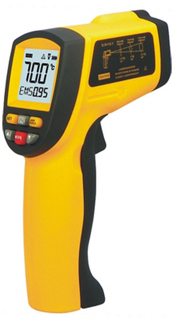 판매1위 전문가추천 케이스무료 영하45에서 700도까지 정확한측정 적외선온도계 비접촉온도계 산업용온도계 요리온도계, 1개