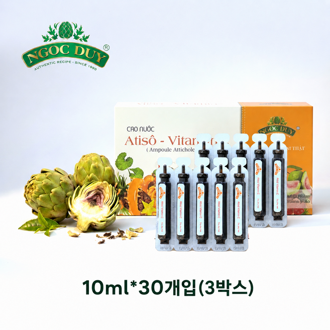녹두이 프리미엄 아티초크 비타민C 앰플 10ML 숙취음료 간건강 베트남 어르신선물 명절선물, 30개