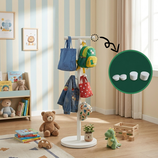 튼튼한 23kg 석영석 철제 가방걸이 스탠드 행거 가방 옷 모자, 화이트