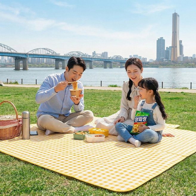 율샵 피크매트 피크닉 매트 돗자리 대형 두꺼운 방수 방습, 선샤인 옐로우