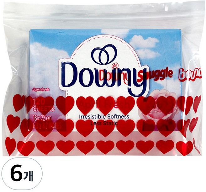 다우니 드라이시트 에이프릴프레쉬 향기보관패키지 본품, 6개, 120매