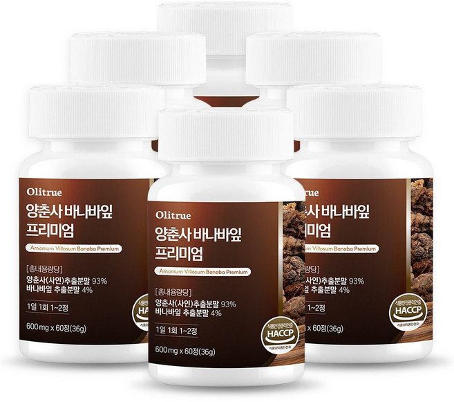 올리트루 양춘사 바나바잎 프리미엄, 6개, 60정