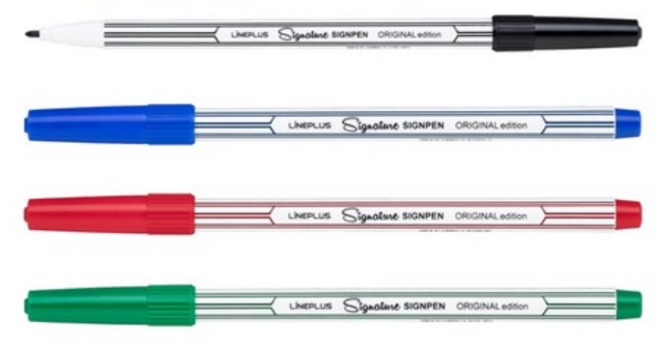 라인플러스 시그니처 사인펜, 녹색 (24p), 1세트