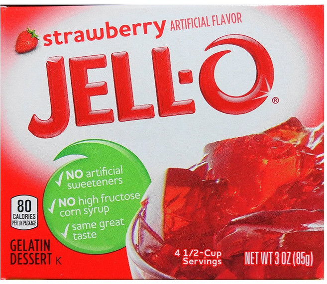 JELLO 젤로 저칼로리 딸기맛 젤라틴 디저트 3 oz(85g) 3팩, 단품, 3개