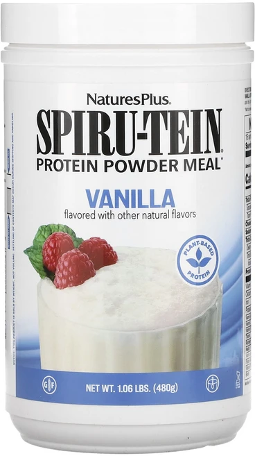 NaturesPlus Spiru-Tein 단백질 분말 식사 바닐라 480g(1.06lb), NaturesPlusSpiruTein단백질분말식사바닐라, 480g, 1개 - 쿠팡