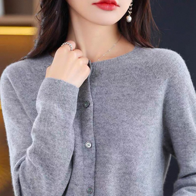 2025 가을 여성 패션 니트 가디건 I 단색 긴팔 가디건 루즈핏 편안한 출근룩 데일리 아우터
