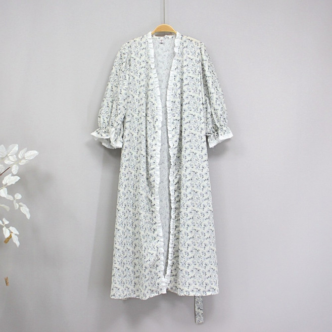 [서울양품점] 면 100% 베아트리 로브가운 샤워 골프 목욕가운 커플홈웨어, 그레이