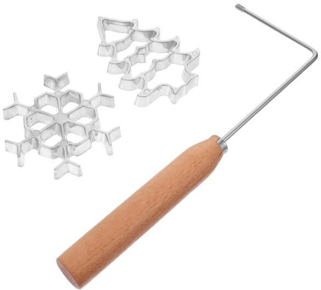 손잡이가 있는 3개 세트 금속 쿠키 몰드 알루미늄 주조 부네울로스 몰드 DIY 튀김 간식 제빵용 스웨덴 로제, [01] 옵션1