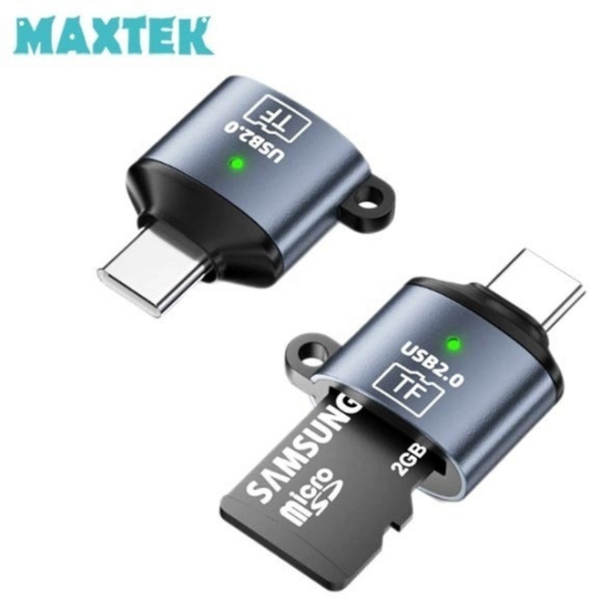 맥스텍 Micro SD 메모리 카드 리더기 USB C타입 마이크로 SD to Type-C TF 젠더 OTG 어댑터 MT996, 1개