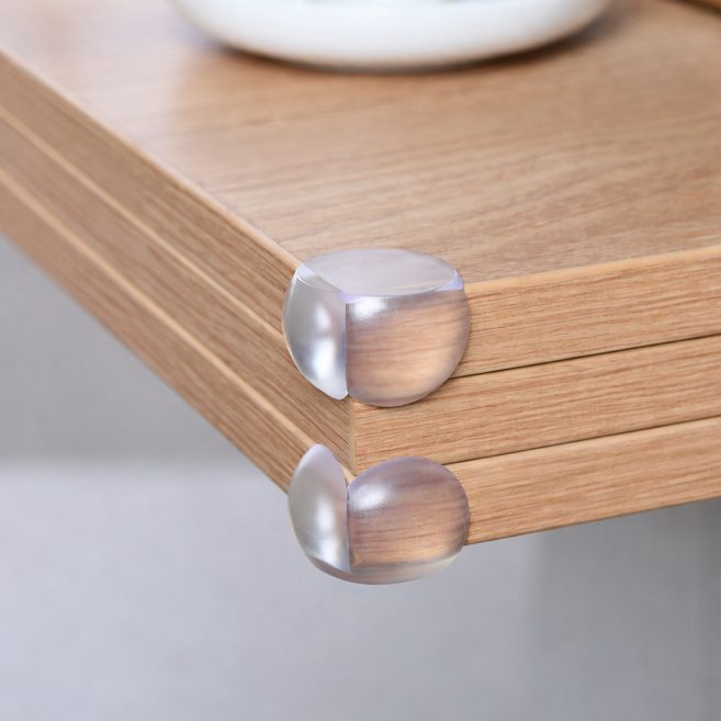 모서리 보호대 실리콘 가구 코너 보호, 투명, 12개