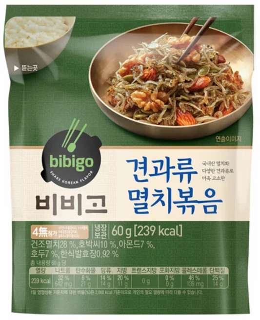 CJ 비비고 견과류멸치볶음, 60g, 1개