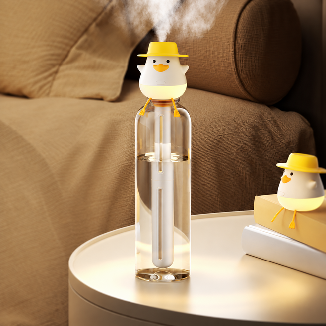 3위 - 휴대용 미니 가습기 생수병 가습기 저소음 무드등 포함 USB 휴대용 JSQ143YAZI, 옐로우, 노란 아기