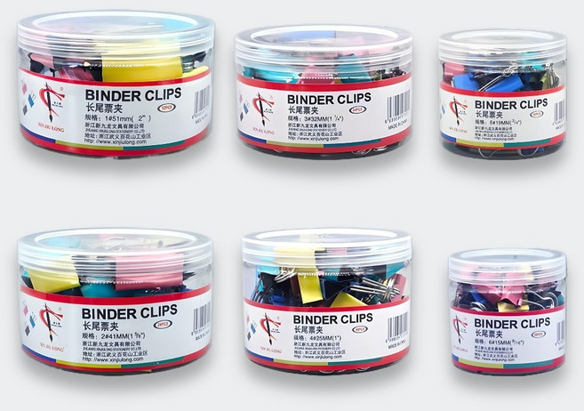 長興Long 彩色長尾夾, 黑色【51mm】【1桶12入】, 1套