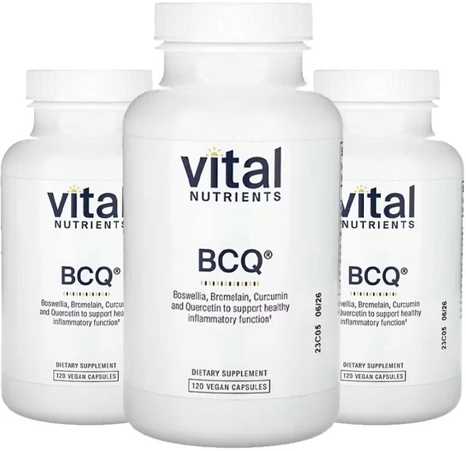 바이탈 뉴트리언트 비씨큐 BCQ 보스웰리아 퀘르 세틴 브로 멜라인 큐커민 120캡슐3통, 120정, 3개 - 쿠팡