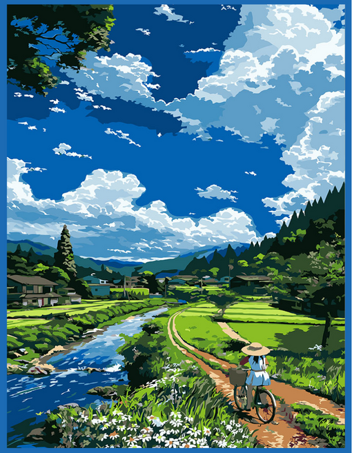 온메이드 DIY 명화그리기 그림그리기 세트 MD-220, 1개, 17 여름의 어느날