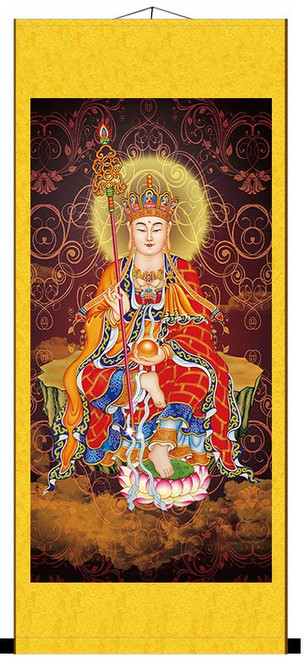 지장보살 족자 액자 벽걸이 부처 법당 기도 부적 불상 부처님 소원성취 명상, H 135x55