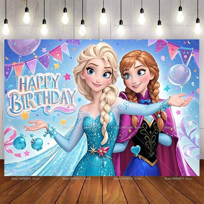 유치원 어린이집 행사 공용 포토존 배경 현수막 촬영용 겨울왕국 엘사와 안나 공주 소녀 생일 파티 촬영 장식 베이비 샤워 눈의 성 배너, [00] 180X120CM, [00] G-5381 보육시설, 원내행사, 유아기관,