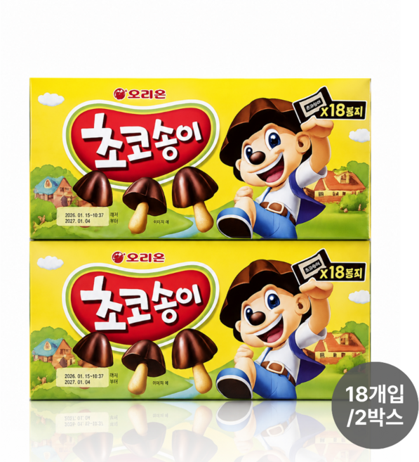 오리온 초코송이 18개입 아이간식 쟁여두기 SL121 2박스, 36개, 36g