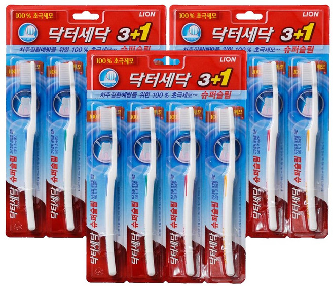 닥터세닥 슈퍼슬림 칫솔, 4개입, 3개