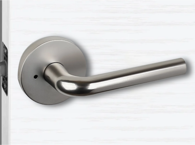 모던유로 방문 손잡이 국산 심플 문고리 버튼형, 하드 그레이, 1개