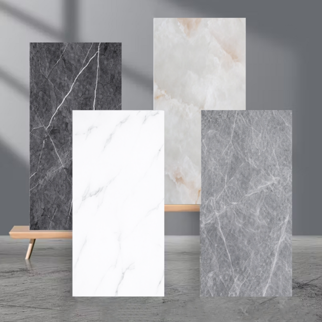 벨로아 마블무늬 대리석 타일매트 (60 x 30cm) 직사각형 데코타일, 3_라이트 그레이 마블