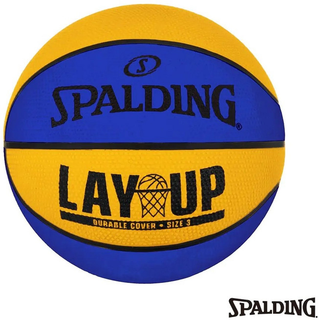 SPALDING LAYUP系列 橡膠籃球 藍黃 藍紅 紅藍配色 尺寸3, 1個
