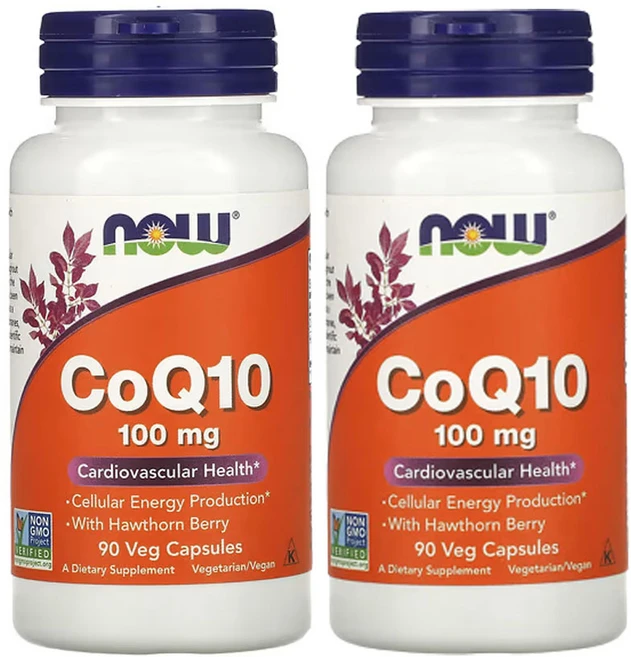 나우푸드 CoQ10 산사나무 열매 함유 100mg 베지 캡슐 90정, 2개 - 쿠팡
