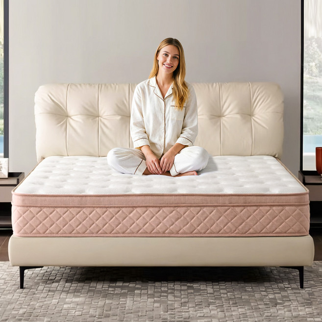 TEYYON 독립 포켓 스프링 침대 바닥 매트리스 슈퍼싱글 30cm 옐로우, 중간