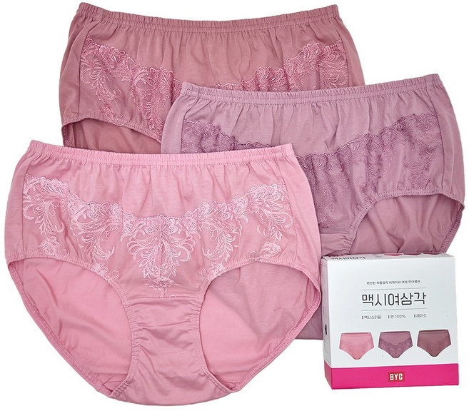 BYC 순면 레이스 부인용 엄마 맥시 팬티