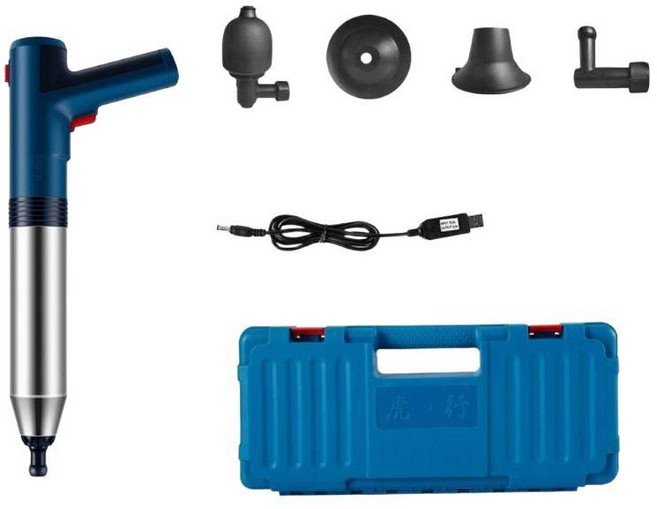 뚫어뻥총 공기압 변기 막힘 해결 에어 뚫어뻥 뚫어총 변기뚫는총 충전식, 2. 진주 백색 전기 준설선