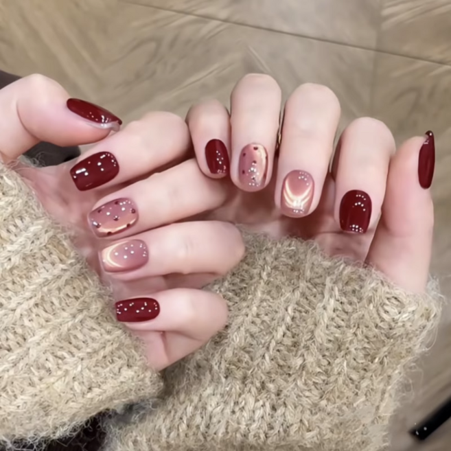 옌츠 네일아트 셀프 네일팁 인조손톱, 1개, 사진색 C