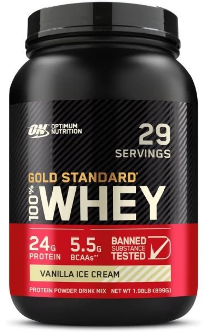 영양 골드 스탠다드 100% 유청 단백질 파우더 바닐라 아이스크림 2파운드 (포장은 다 수 있습니다), Vanilla Ice Cream, 1개 - 쿠팡