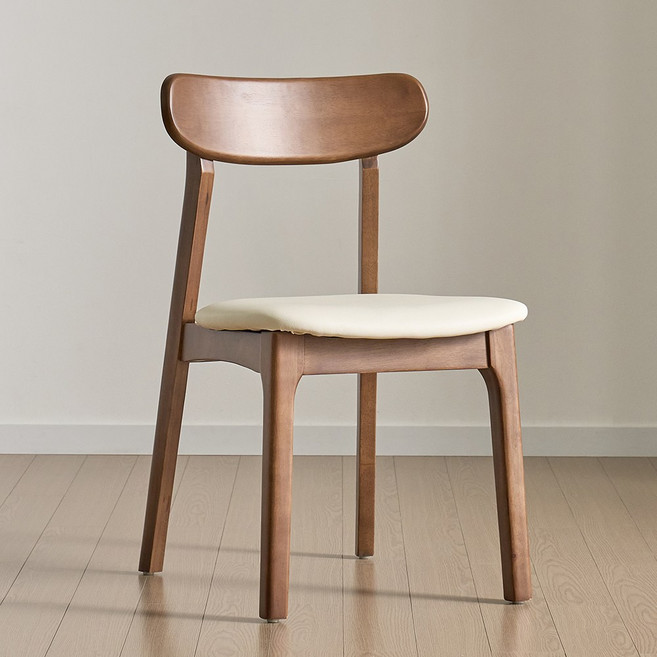 밀키 의자 카페 식당 의자, 월넛_화이트, 2개